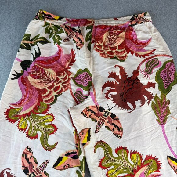 Anthropologie Raphael Balme Floral Flannel Sleep/Lounge Pants Drawstring Sz L - Picture 4 of 7